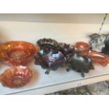 Selection of carnival glass Live bidding available via our website, if you require P&P please read