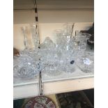 Twenty crystal items Live bidding available via our website, if you require P&P please read