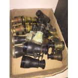 A box of opera glasses Live bidding available via our website, if you require P&P please read