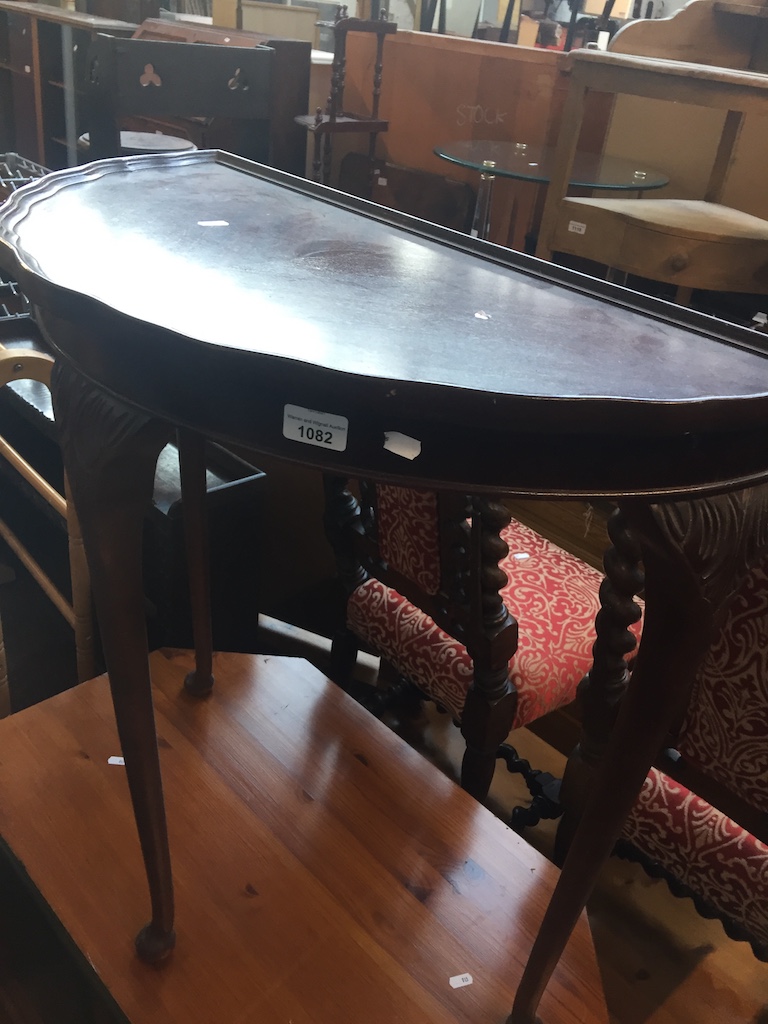 A demi lune table Live bidding available via our website, if you require P&P please read important