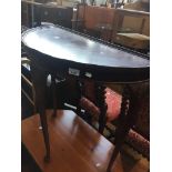 A demi lune table Live bidding available via our website, if you require P&P please read important