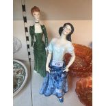 2 tall Doulton figures, A la Mode HN2544, and Carmen HN2545 Live bidding available via our