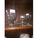 Three 19th century drinking glasses Live bidding available via our website, if you require P&P