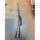 A Webley mark 3 .22 air rifle with Webley 4x15 sight - as found. Live bidding available via our