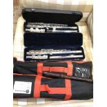 A Stagg flute and a Jazzo flute, both in hard cases and with music stands, Live bidding available