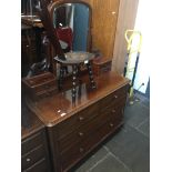 A Victorian mahogany dressing table chestm h166cm, w117cm, d51cm. Live bidding available via our