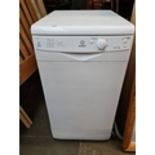 An Indesit narrow dishwasher Live bidding available via our website, if you require P&P please