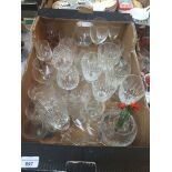 Box of glassware Live bidding available via our website, if you require P&P please read important