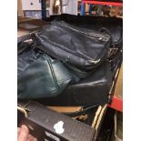 A box of handbags Live bidding available via our website, if you require P&P please read important