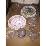 Box with Royal Doulton and other plates and glassware Live bidding available via our website, if you