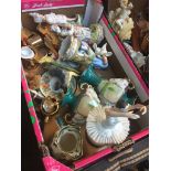 Box with ceramic figures etc. Live bidding available via our website, if you require P&P please read