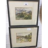 James Lees Bilbie (1860-1946), a pair of landscape watercolours, unsigned, 12.5cm x 17.5cm, framed