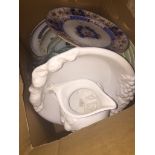 Box of pottery Live bidding available via our website, if you require P&P please read important
