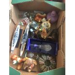 Box of collectables including Doulton & Goebel Live bidding available via our website, if you