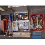 3 boxes and a toolbox, al;l containing tools and garageware Live bidding available via our