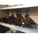 Collection of carved wooden animals Live bidding available via our website, if you require P&P