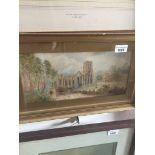 H. Brundrett, early 20th/late 19th century school, cathedral ruins scene, watercolour, signed