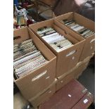 6 boxes of records (45's) Live bidding available via our website, if you require P&P please read