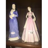 Two Royal Doulton figures Live bidding available via our website, if you require P&P please read