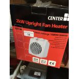 Two boxed fan heaters Live bidding available via our website, if you require P&P please read