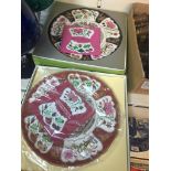 Three boxed Masons Christmas plates Live bidding available via our website, if you require P&P