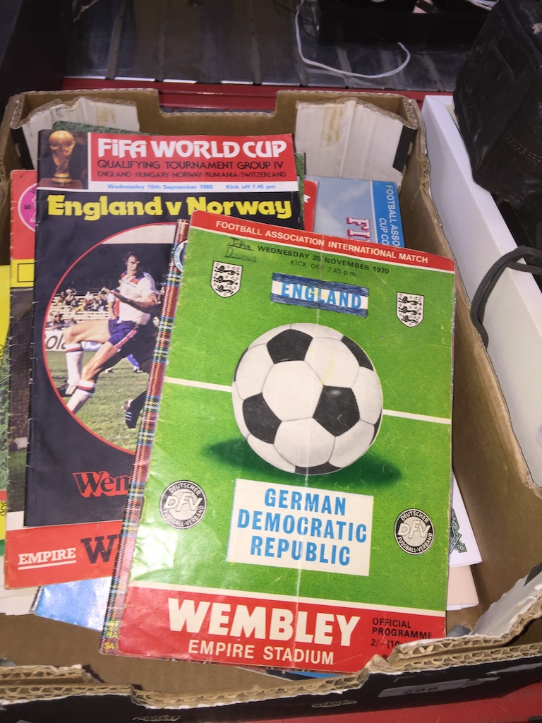 A collection of football programmes including internationals and cup finals Live bidding available