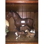 Three Beswick horses including Burnham Beauty and Shetland Foal Live bidding available via our