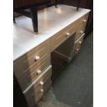 A white modern dressing table Live bidding available via our website, if you require P&P please read