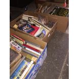 3 boxes of miscellaneous items including LPs, 7" singles, books etc Live bidding available via our