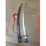 A 19th century curved and single edged blade sword Live bidding available via our website, if you