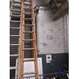 A set of wooden extension ladders Live bidding available via our website, if you require P&P