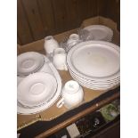 A box of Bavarian tea and dinner ware -approx 21 pieces Live bidding available via our website, if