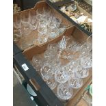 Two boxes of glassware Live bidding available via our website, if you require P&P please read