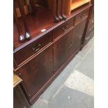 A reproduction mahogany sideboard Live bidding available via our website, if you require P&P