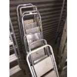 7 sets of small aluminium step ladders Live bidding available via our website, if you require P&P