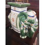 A pottery elephant seat/table Live bidding available via our website, if you require P&P please read