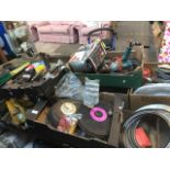 Large quantity of misc tools, etc. - table top , 11 boxes. Live bidding available via our website,
