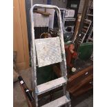 A pair of aluminium step ladders Live bidding available via our website, if you require P&P please