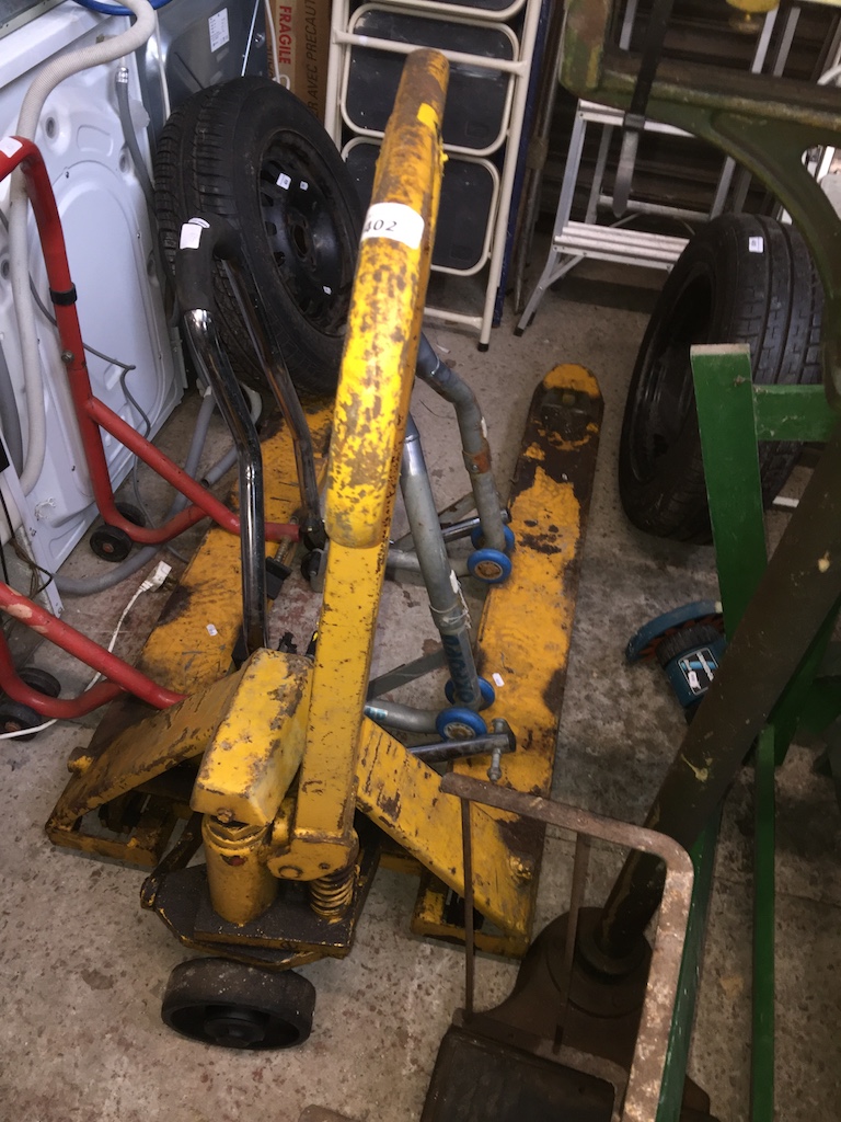 A pallet truck Live bidding available via our website, if you require P&P please read important