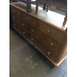 A pine sideboard, h73cm, w152cm, d46cm. Live bidding available via our website, if you require P&P