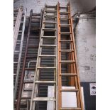 A set of aluminium extension ladders Live bidding available via our website, if you require P&P