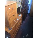 Pine chest of drawers and matching bedside cabinet Live bidding available via our website, if you