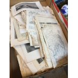 Box of antique maps and prints