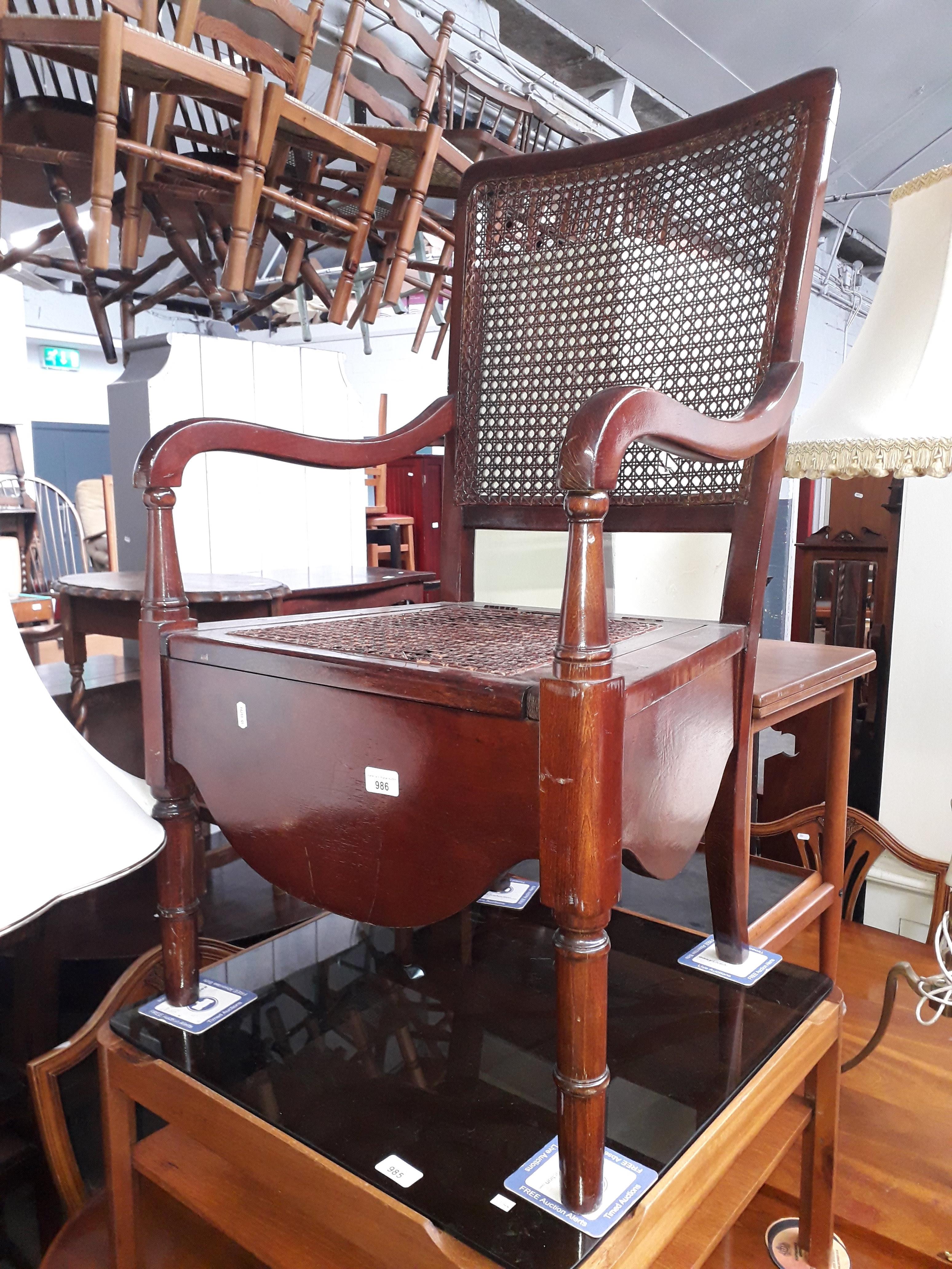 A bergere back commode chair - Image 6 of 6