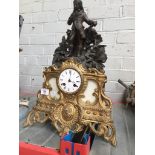 A French spelter mantel clock