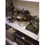 Large selection of brass, copper and plated ware