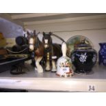 Various pottery inc. horses and cart