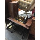A vintage Bradbury treadle sewing machine