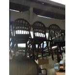 Three spindle back chairs