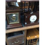 Two early 20th century oak cased mantle clocks